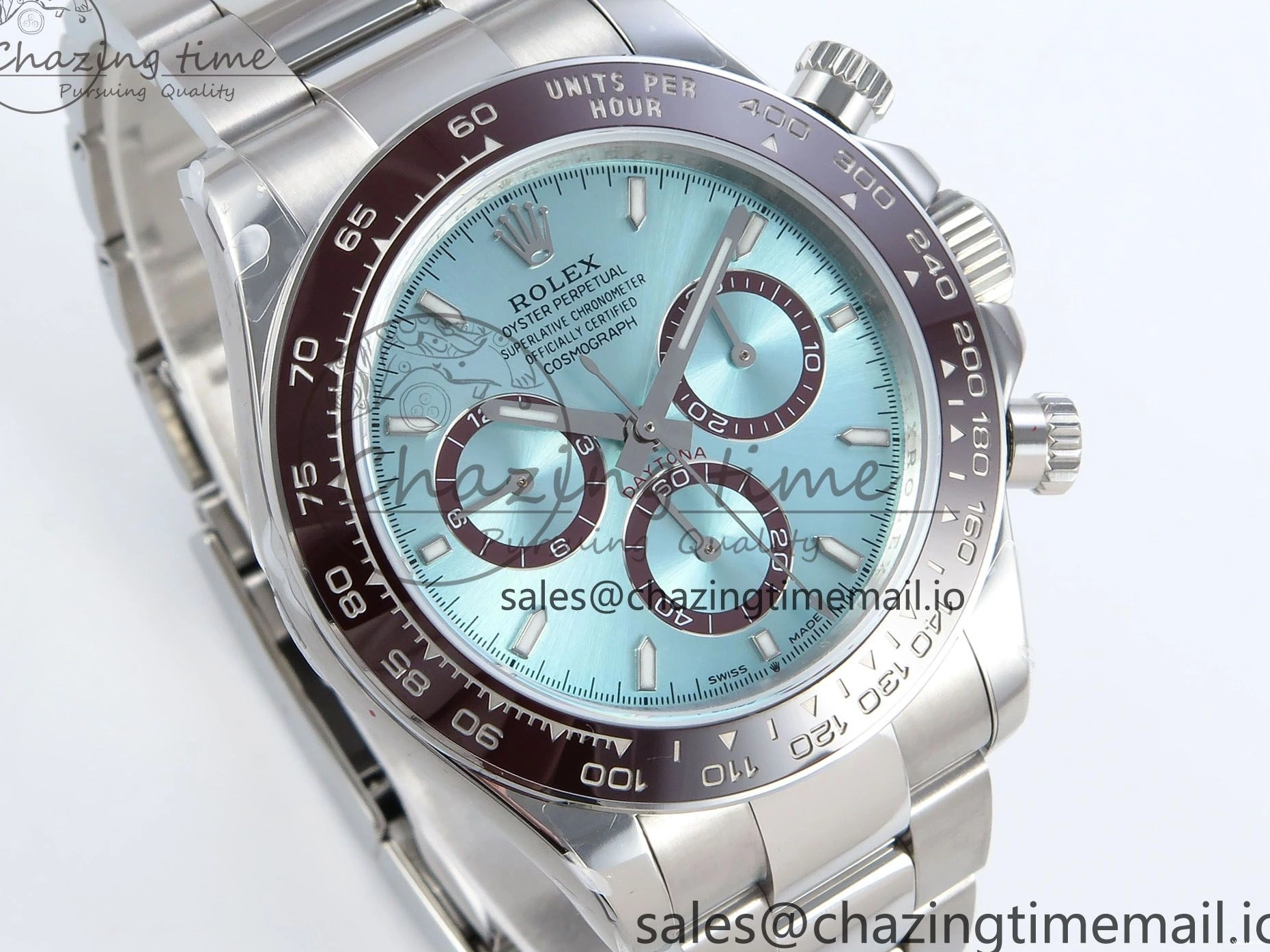 126506 1:1 Edition Ice Best SH4131 Daytona Strap V5 on Blue QF SS Dial Bracelet 0330